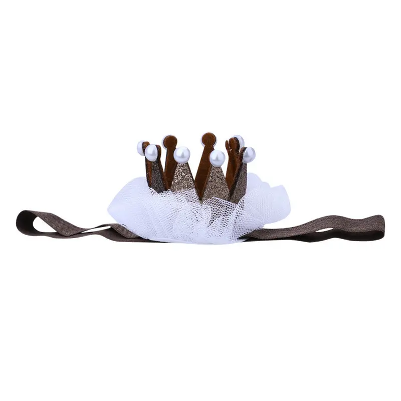 Baby Girl Crown Headb Princess Crown Hair B Pearl Tiara Lace Headwear Borns Hair Accessories 11