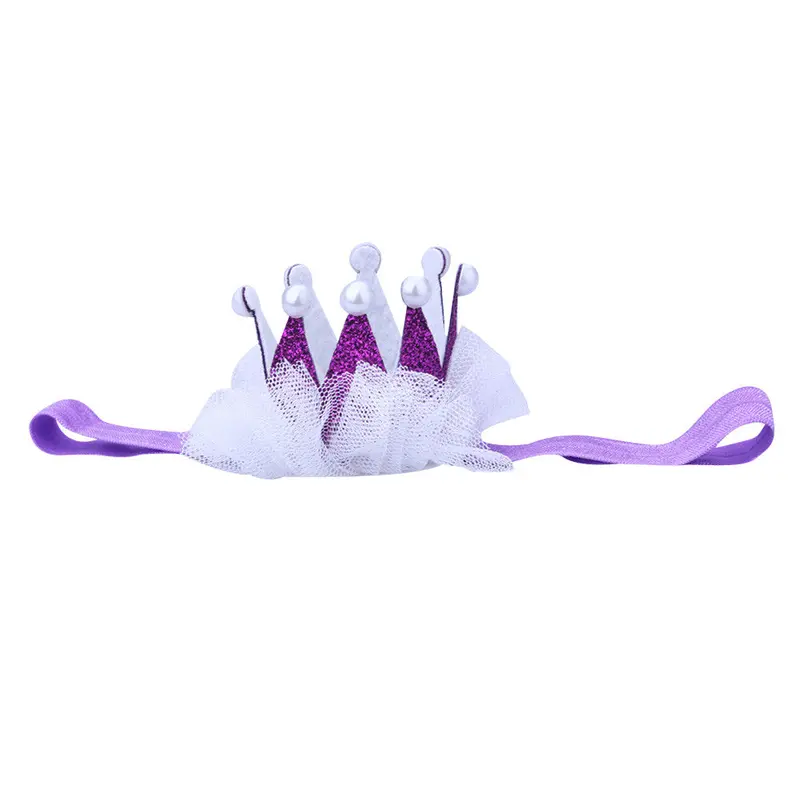 Baby Girl Crown Headb Princess Crown Hair B Pearl Tiara Lace Headwear Borns Hair Accessories 12