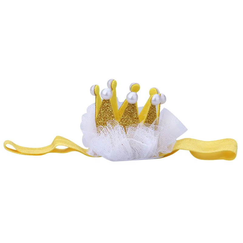 Baby Girl Crown Headb Princess Crown Hair B Pearl Tiara Lace Headwear Borns Hair Accessories 3