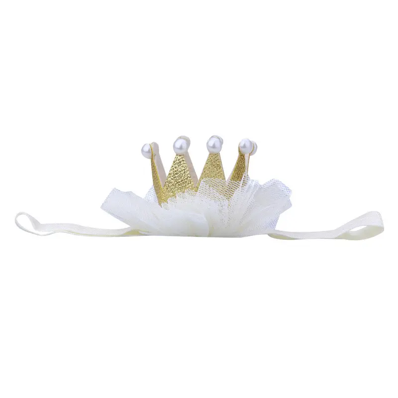 Baby Girl Crown Headb Princess Crown Hair B Pearl Tiara Lace Headwear Borns Hair Accessories 4