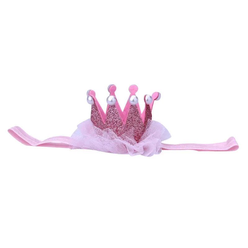 Baby Girl Crown Headb Princess Crown Hair B Pearl Tiara Lace Headwear Borns Hair Accessories 5