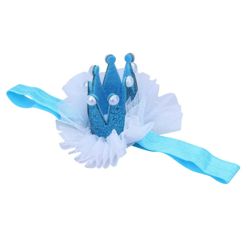 Baby Girl Crown Headb Princess Crown Hair B Pearl Tiara Lace Headwear Borns Hair Accessories 6