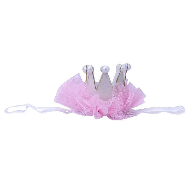Baby Girl Crown Headb Princess Crown Hair B Pearl Tiara Lace Headwear Borns Hair Accessories 7