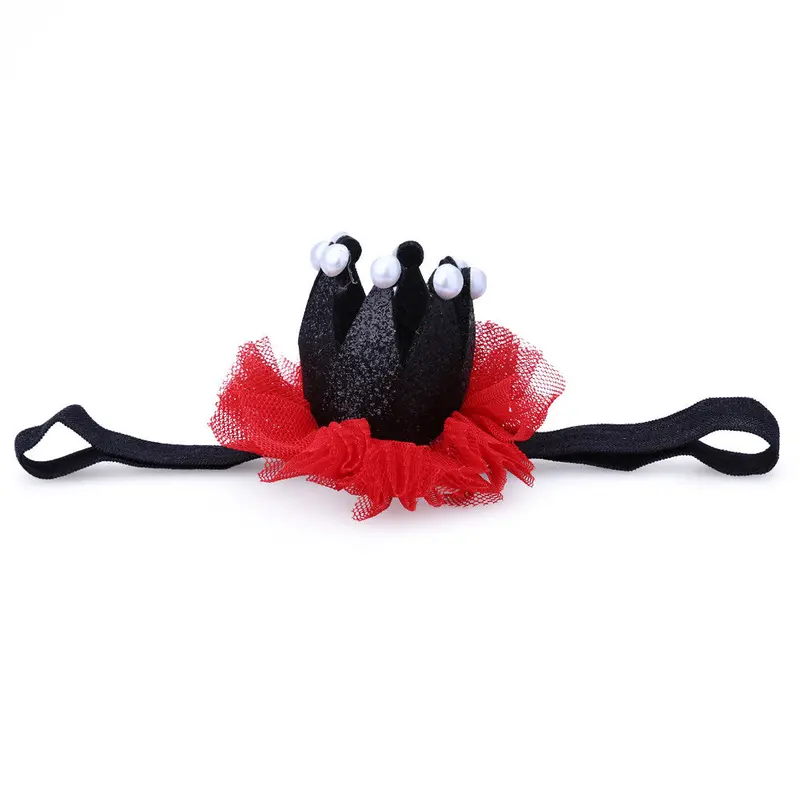 Baby Girl Crown Headb Princess Crown Hair B Pearl Tiara Lace Headwear Borns Hair Accessories 8