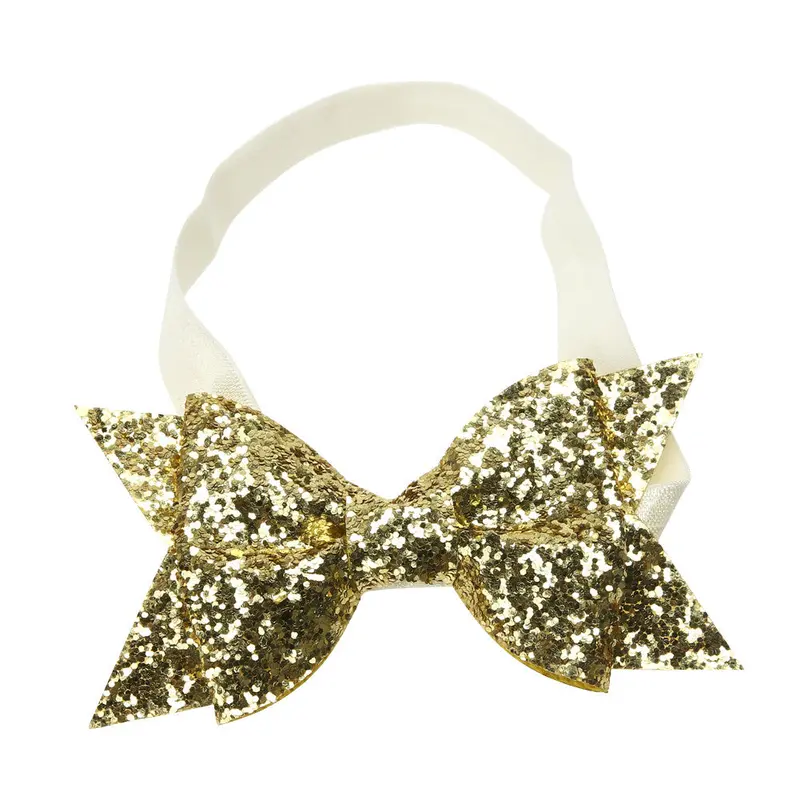 Baby Girl Hairbs Glitter Sequins Bowknot Stretchable Headb For Kids 1