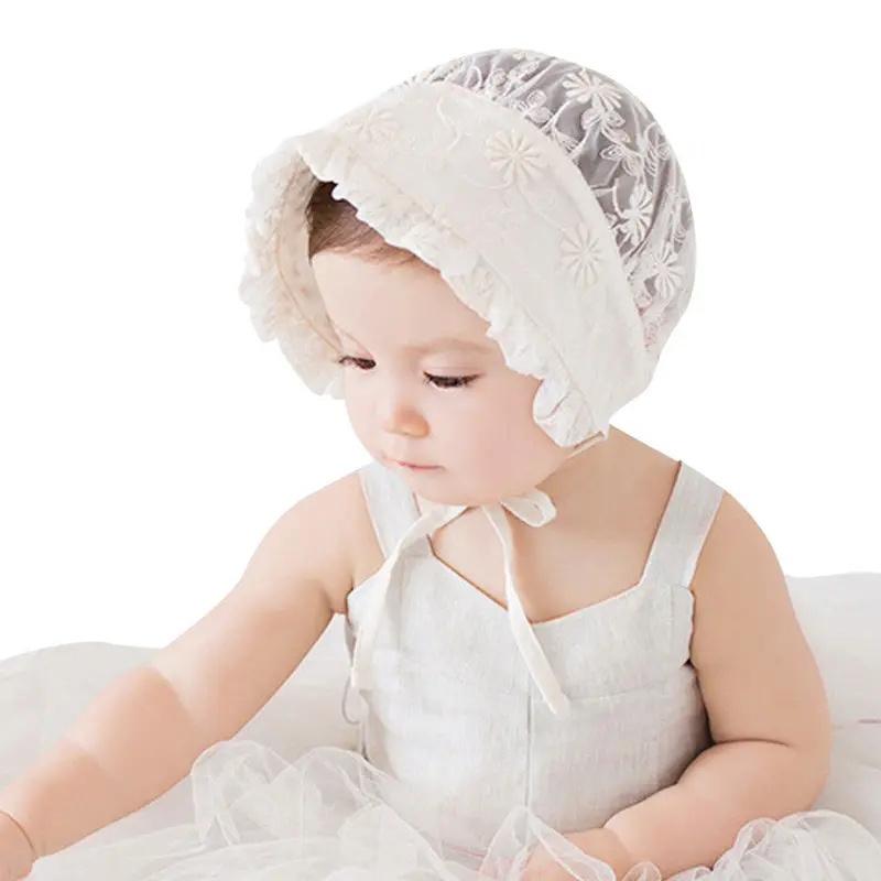 Baby Girl Hat Lace Cap Sweet Lovely Cute Princess Hat For Children Kids Lace Floral Caps White Gorras Casquette 1