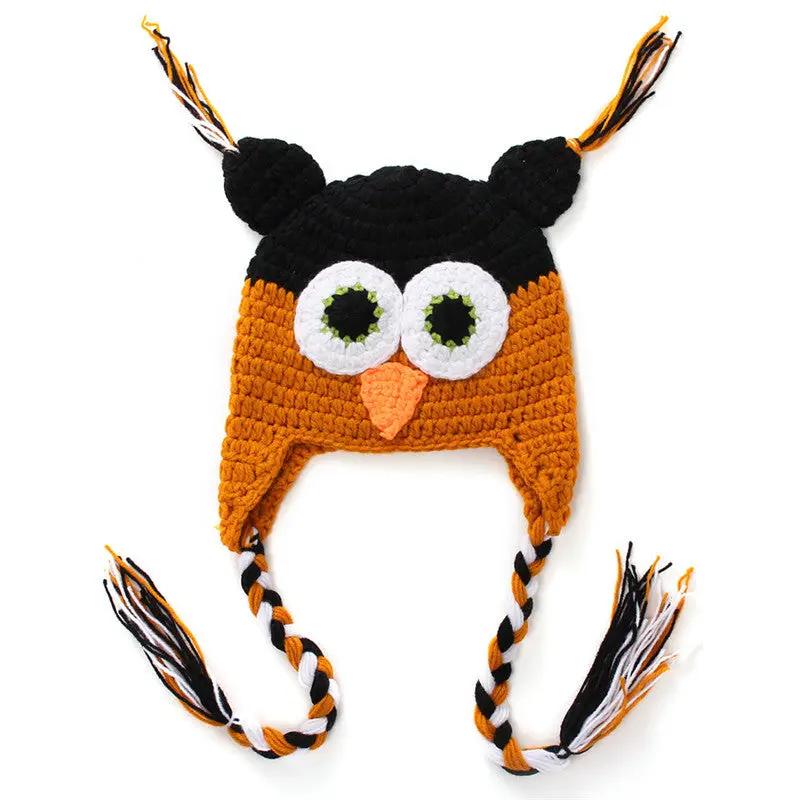 Baby Hat Crochet Ear Bird Bonnet 0-12 Months Hat Hmade Knit St Crochet Bonnet Born Pography Props Caps 3
