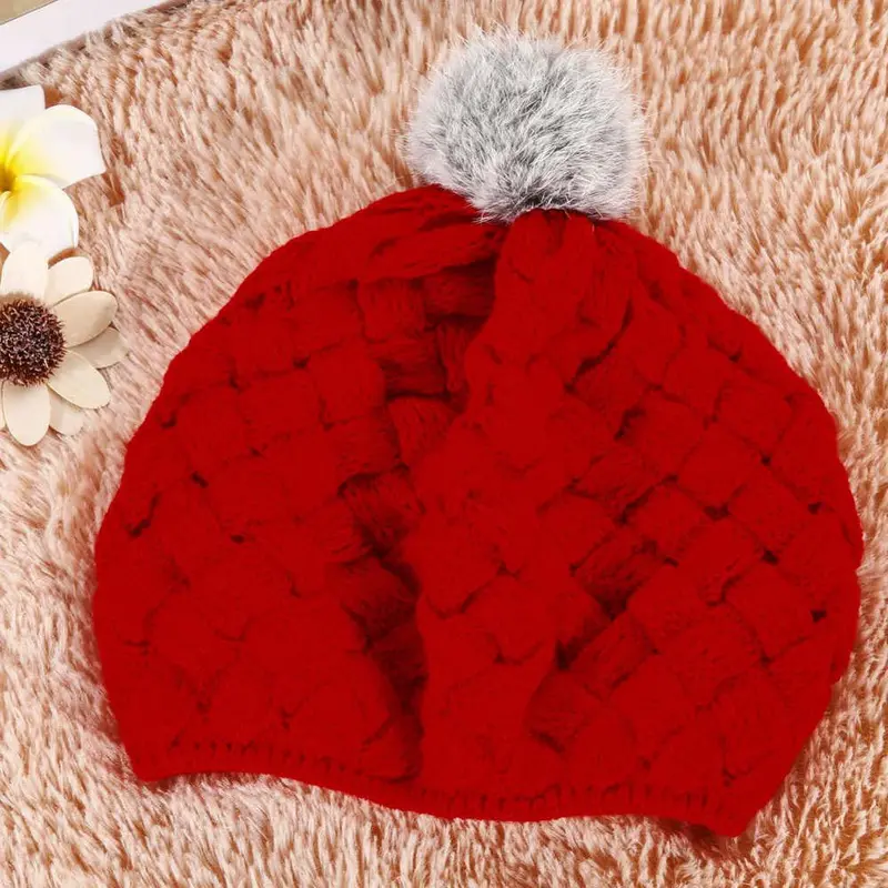 Baby Hat Kids Baby Po Props Beanie Gorros Bebes Crochet Toddler Cap Pompon Hats For Girl 1