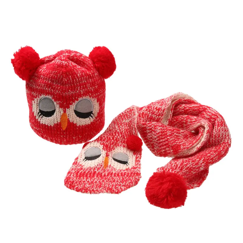 Baby Hat Owl Baby Hat Scarf Cotton Knitted Cute Animal Boys Girls Hat For Toddlers Kids 1