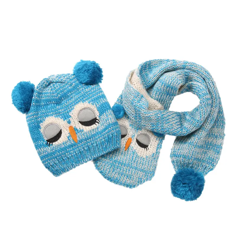 Baby Hat Owl Baby Hat Scarf Cotton Knitted Cute Animal Boys Girls Hat For Toddlers Kids 3