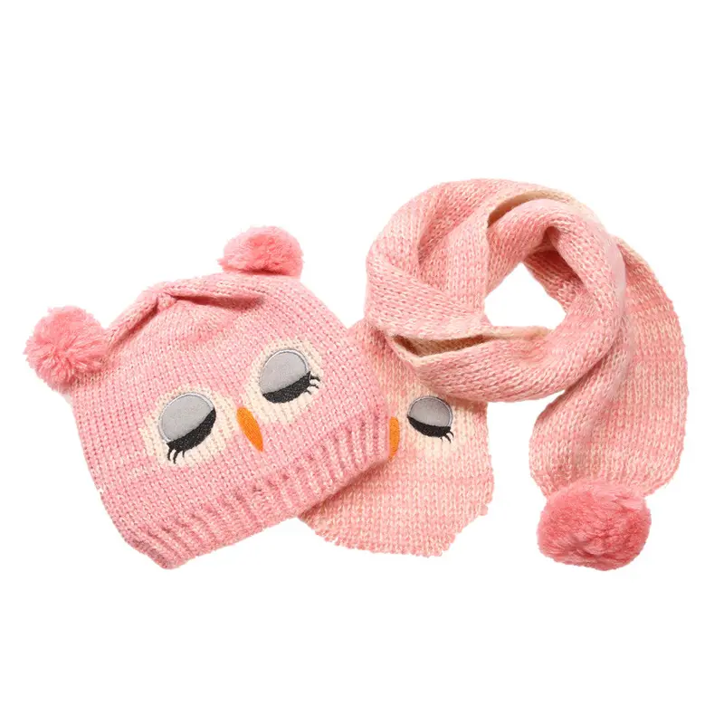 Baby Hat Owl Baby Hat Scarf Cotton Knitted Cute Animal Boys Girls Hat For Toddlers Kids 4