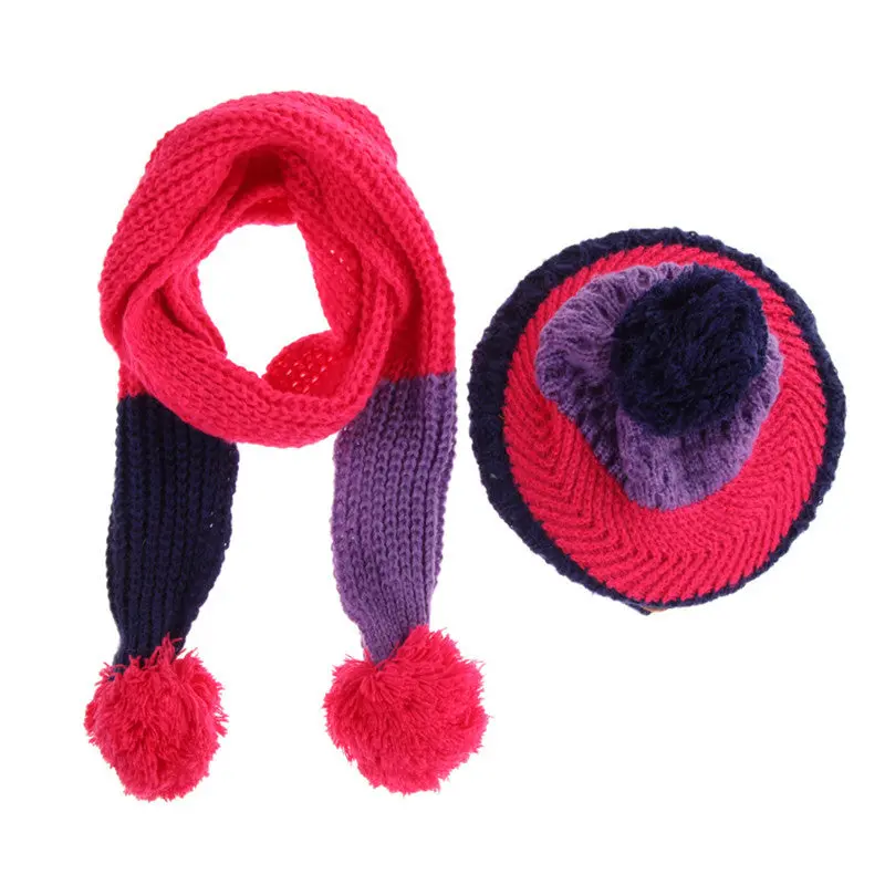 Baby Hat Scarf Children Baby Girls Babies Beanie Warm Knit Kids Hat Scarf 4