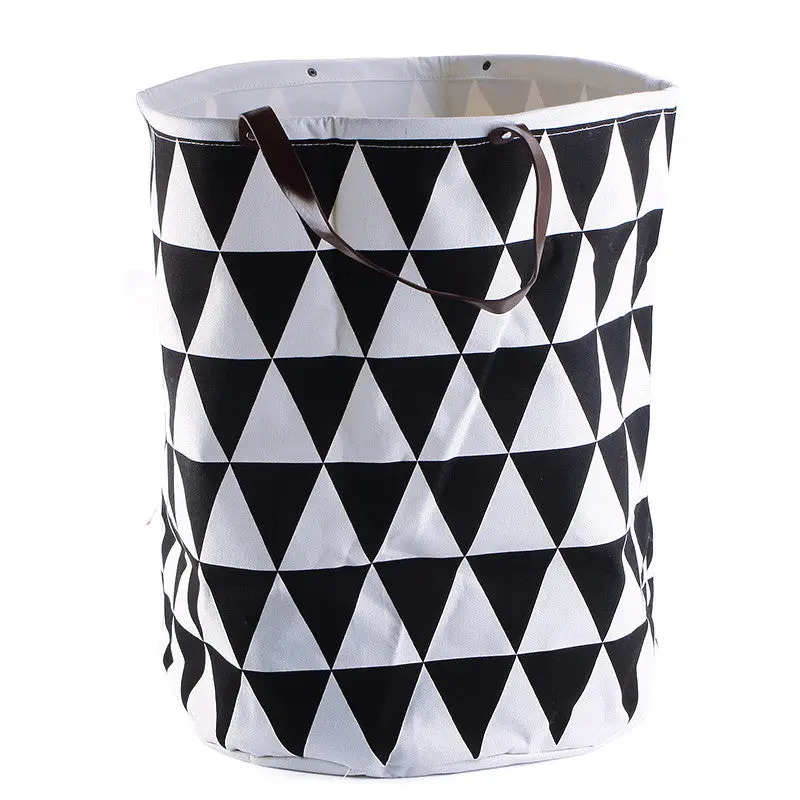Baby Kids Toy Clothes Canvas Laundry Basket Storage Bag With Leather Handles For Room Decor 88473 1