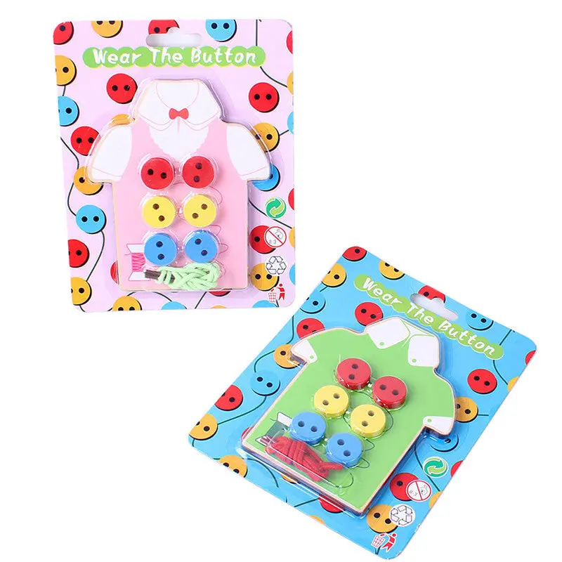 Baby Puzzles Toys Kids Montessori Educational Toys For Children Beads Lacing Board Wooden Toys Rom Color 1