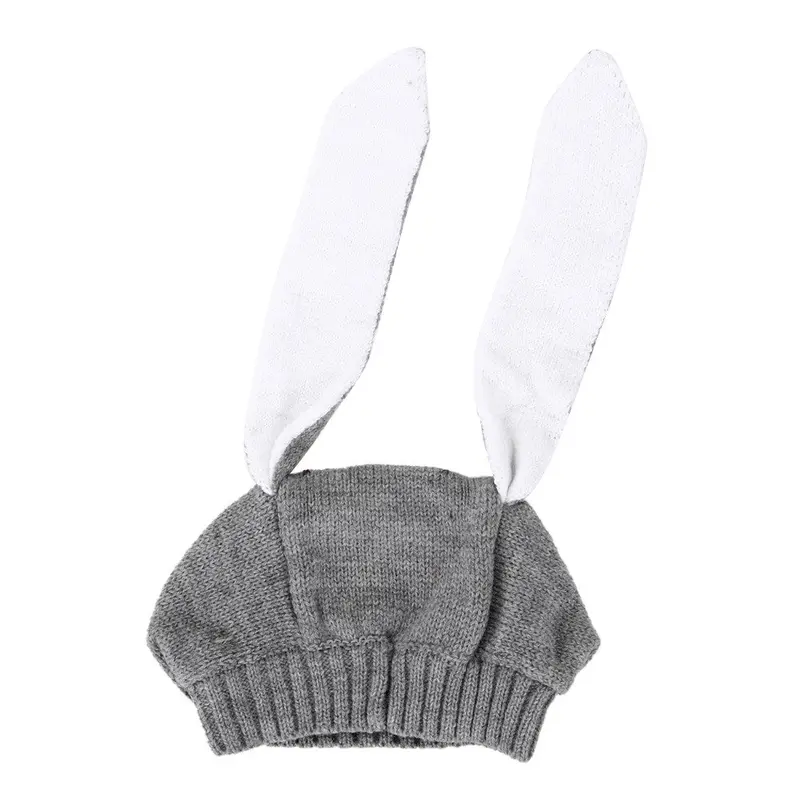 Baby Rabbit Ears Hat Baby Bonnet Hat Knitted Infant Toddler Cap Girl Boy Accessories Pography Props 0-3 Years 1