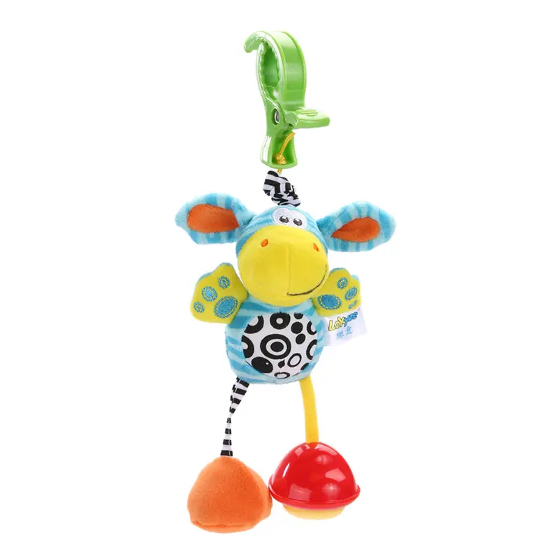 Baby Rattles Toy Kids St Mouse Donkey Deer Plush Toy Animal Clip Baby Crib Bed Hanging Bells Toys For Stroller 2