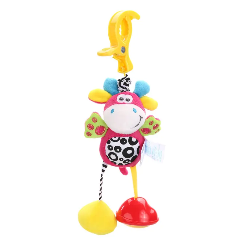 Baby Rattles Toy Kids St Mouse Donkey Deer Plush Toy Animal Clip Baby Crib Bed Hanging Bells Toys For Stroller 3