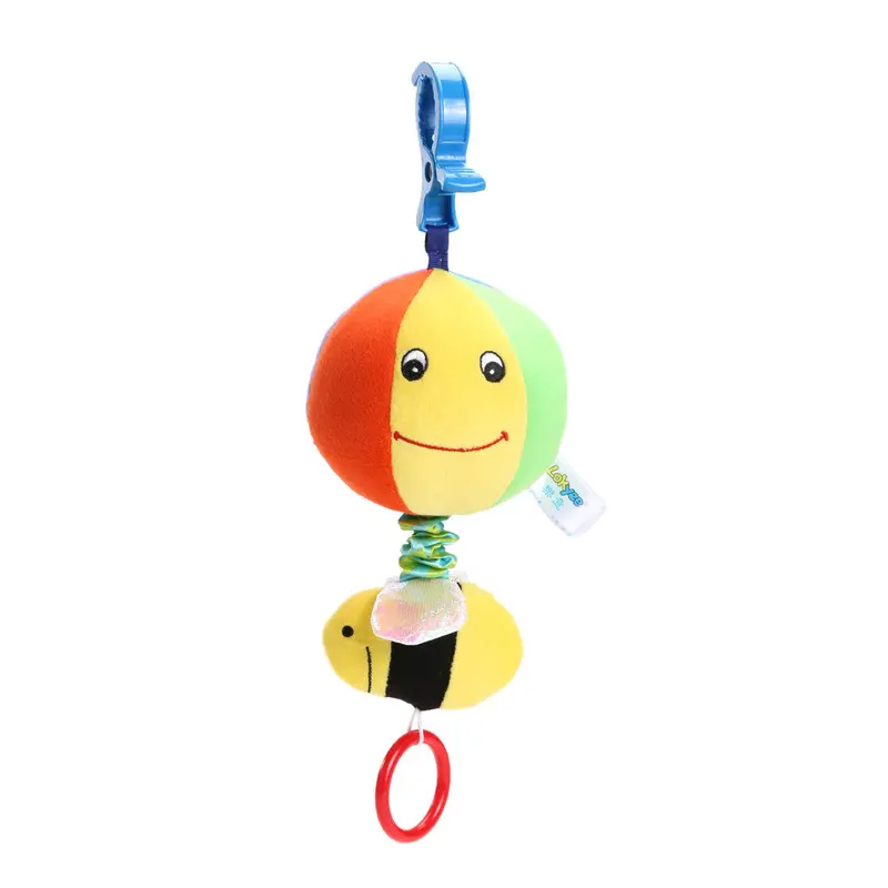 Baby Stroller Bed Crib Hanging Toys Baby Rattles Cute Hanging Plush Doll H Grasp Pull Ring Music Toy 1
