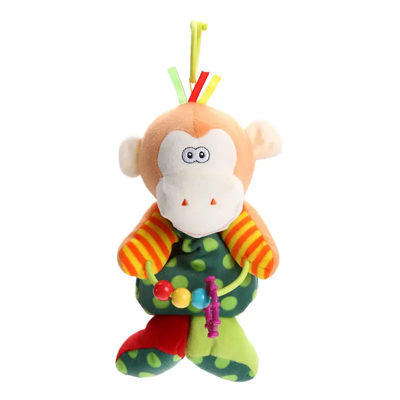 Baby Toy St Monkey Cattle Plush Doll Baby Rattle Ring Bell Crib Bed Hanging Animal Toy Teether Doll Bed Gift 1
