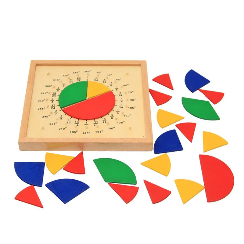 Baby Toys Circular Mathematics Fraction Division Teaching Aids Montessori Board Wooden Toys Child Math Educational Toys 1