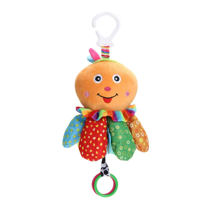 Baby Toys Plush Octopus Infant Kids Educational Toys Baby Grab Bed Hanging Musical Toys 1