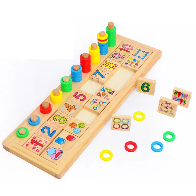 Baby Toys Puzzles Pressional Montessori Teaching Tool Math Number Wood Board Preschool Educational Toy For Children Kids 1