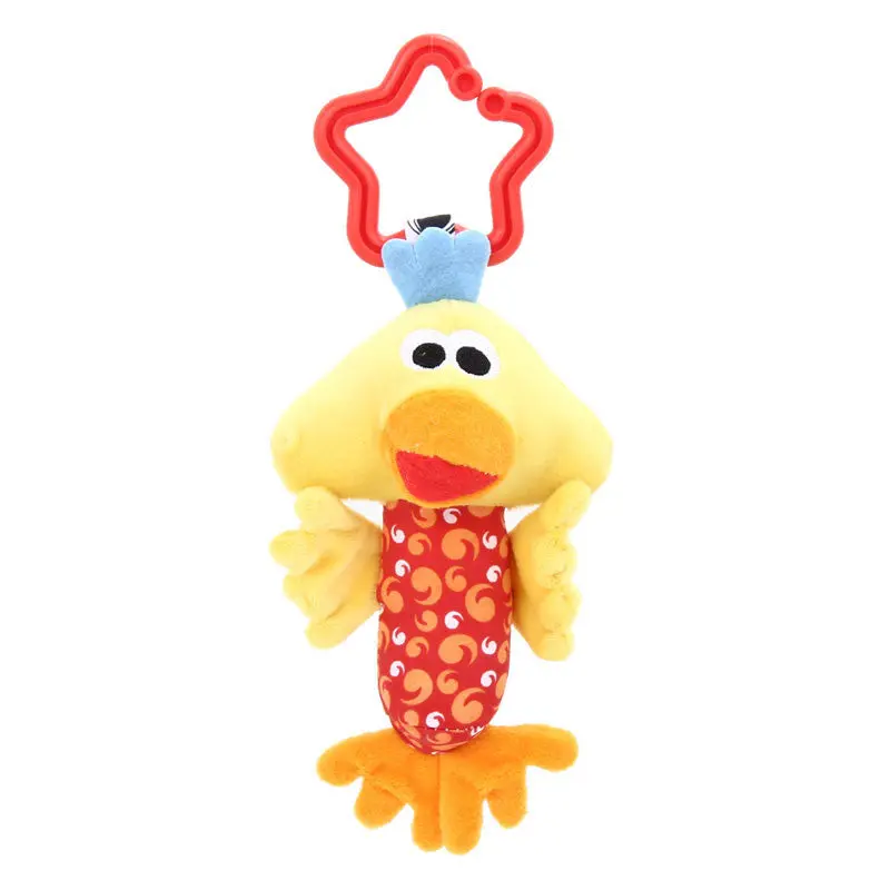 Baby Toys Rattle Tinkle H Bell Plush Stroller Kids Toys Cute Animal Duck Dog Fawn Baby Toy 1