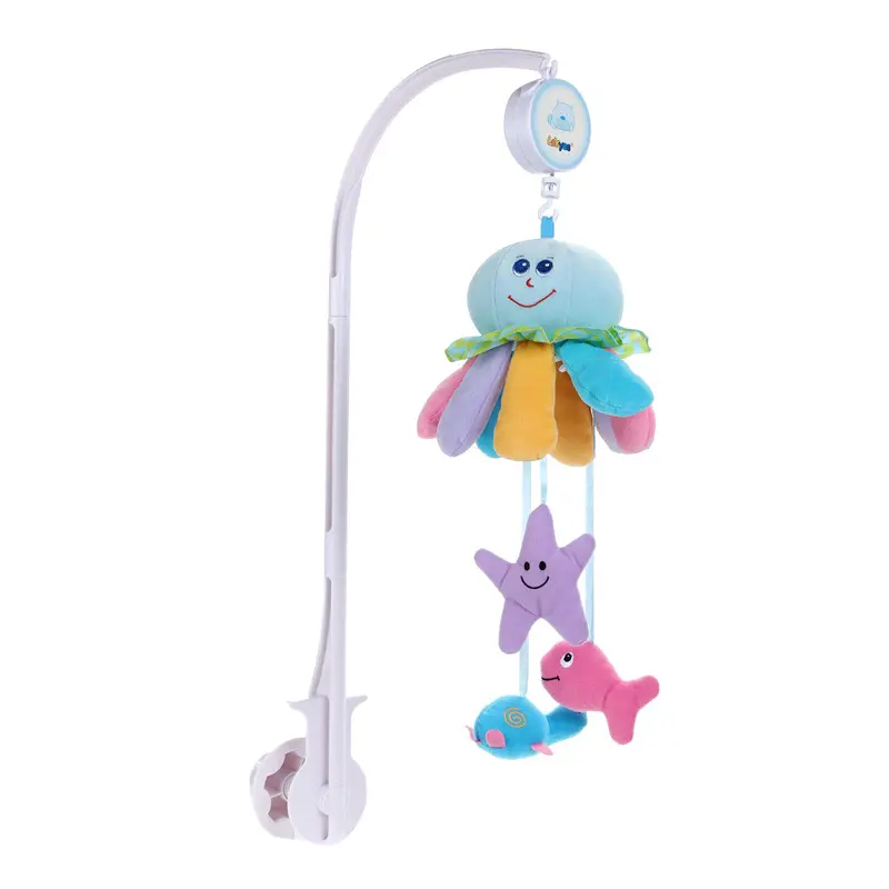 Baby Toys White Baby Crib Mobile Rattles Octopus Bed Bell Music Box Infant Developmental Rattle Toy 1