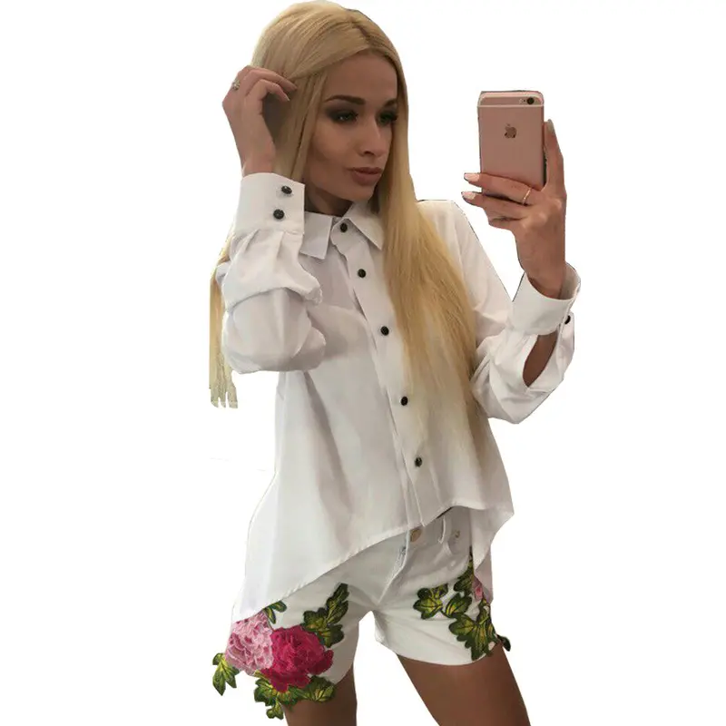 Back Zipper Split Irregular Hem Women Chiffon Blouses Sexy Turn-Down Collar Long Sleeve Lady Shirts Tops M0593 9