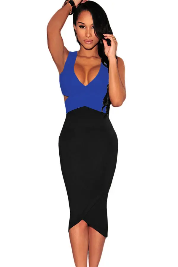 Backless Open Back Zipper White Sexy Casual Deep V Neck Midi Bodycon Dress Sleeveless Knee-Length Short Party Dress 1