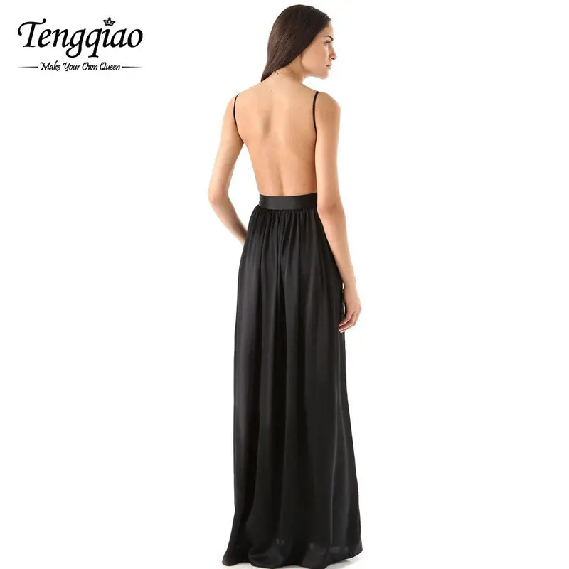 Backless Sexy Deep V Neck Party Dresses Floor Length Elegant Dress Formal Pleated Sleeveless Long Dress 5