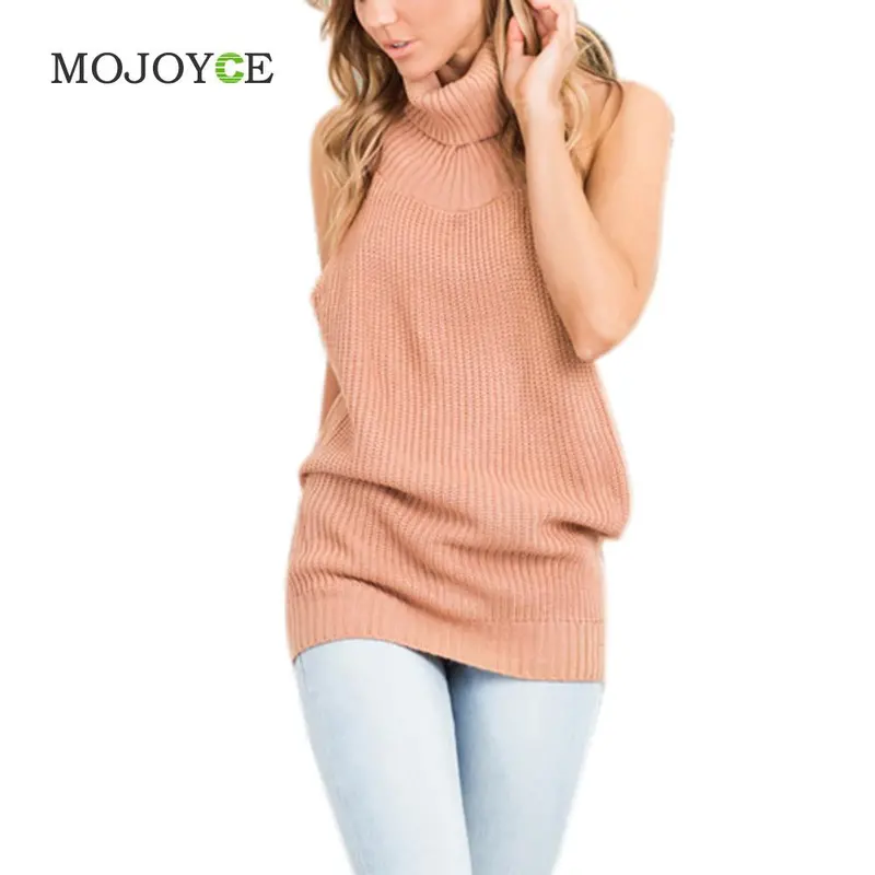 Backless Sleeveless Women Sweaters And Pullovers Turtleneck Knitted Regular Sweater Cardigan Women Pullover Tops Cardigans 1