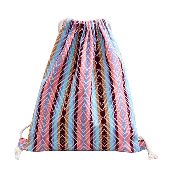Backpack Men Women Backpack Retro Geometric Printing Bags Drawstring Backpacks For Girls Teenage Bag 2