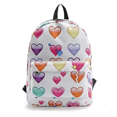 Backpack School Travel Bag Backpacks Women Famous S Bolsos Mujer Emoji Printing Bookbag Rucksack 2