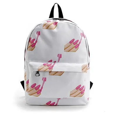 Backpack School Travel Bag Backpacks Women Famous S Bolsos Mujer Emoji Printing Bookbag Rucksack 3