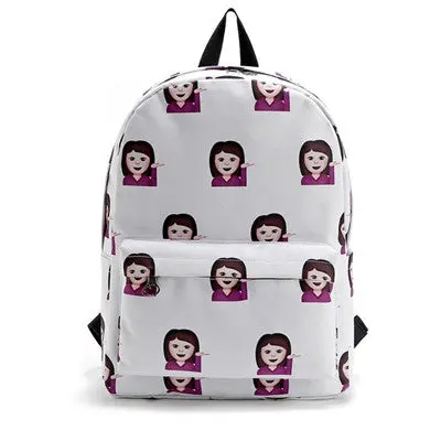 Backpack School Travel Bag Backpacks Women Famous S Bolsos Mujer Emoji Printing Bookbag Rucksack 4