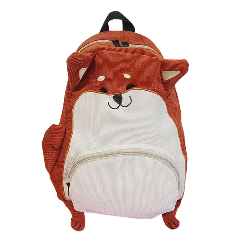 Backpack Shoulder Bag Corduroy Cartoon School Bags For Teenage Girls Largecapacity Wild Casual Laptop 1