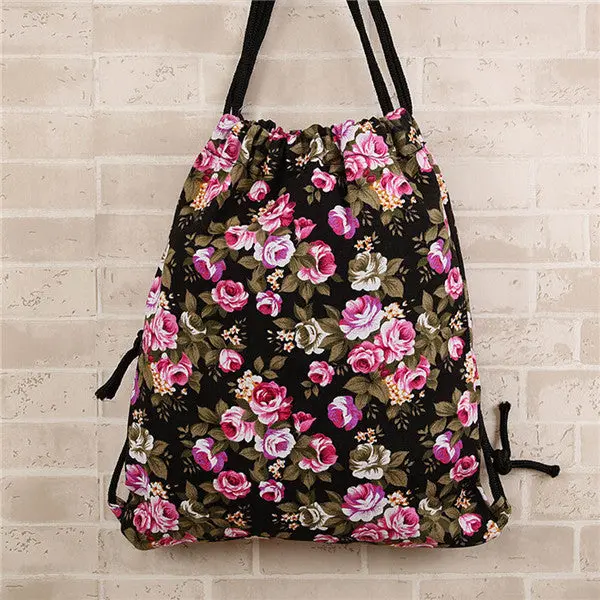 Backpack Women Backpack Casaul Girl Floral Printing Bags Drawstring Backpacks For Girls Teenage Bag 2