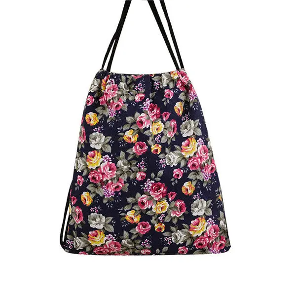 Backpack Women Backpack Casaul Girl Floral Printing Bags Drawstring Backpacks For Girls Teenage Bag 4