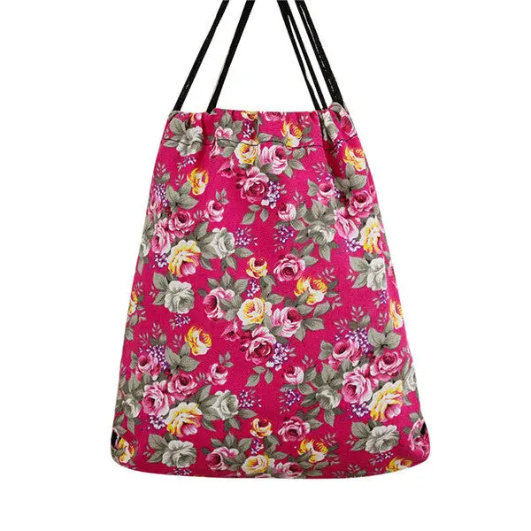 Backpack Women Backpack Casaul Girl Floral Printing Bags Drawstring Backpacks For Girls Teenage Bag 5