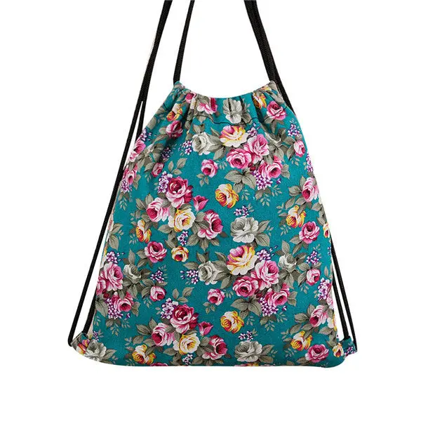 Backpack Women Backpack Casaul Girl Floral Printing Bags Drawstring Backpacks For Girls Teenage Bag 6