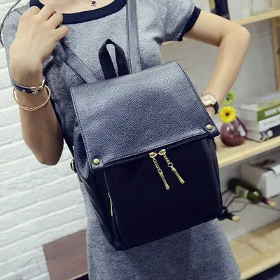 Backpack Women Bag School Bags For Teenagers Girls Doubleshoulder Pu Leather Backpacks Schoolbag Back Pack 1