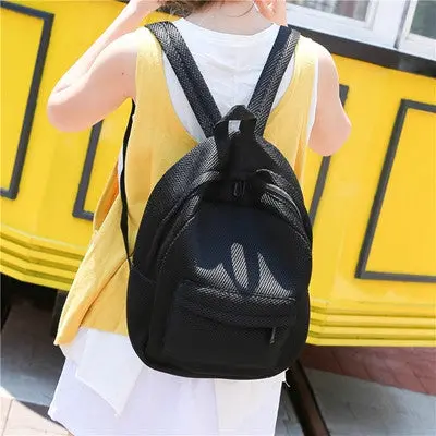 Backpack Women Rucksack Nylon Hollow Mesh Backpacks Travel Backpacks Casual School Bag Solid Color 1