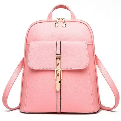 Backpack Women School Bags Pu Leather Backpacks Korean Style Schoolbags Travel Hiking Shoulder Bag Backbag 5