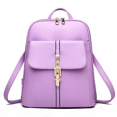 Backpack Women School Bags Pu Leather Backpacks Korean Style Schoolbags Travel Hiking Shoulder Bag Backbag 6