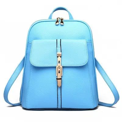 Backpack Women School Bags Pu Leather Backpacks Korean Style Schoolbags Travel Hiking Shoulder Bag Backbag 7