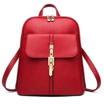Backpack Women School Bags Pu Leather Backpacks Korean Style Schoolbags Travel Hiking Shoulder Bag Backbag 8