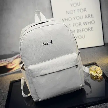 Backpack Women Simple Canvas School Bag Korean Style Satchel Backpacks Rucksack Shoulder Bolsa Feminina 2