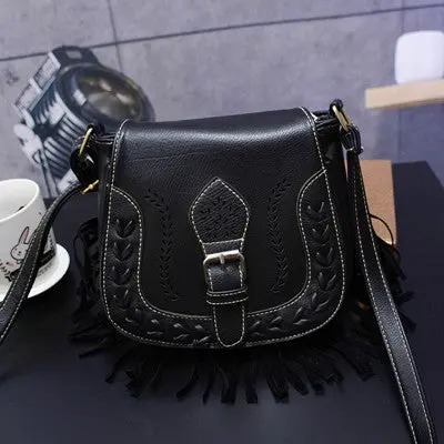 Bags Handbags Women Famous S Vintage Tassel Hollow Out Messenger Saddle Shoulder Bag Bolsos Femenina 1