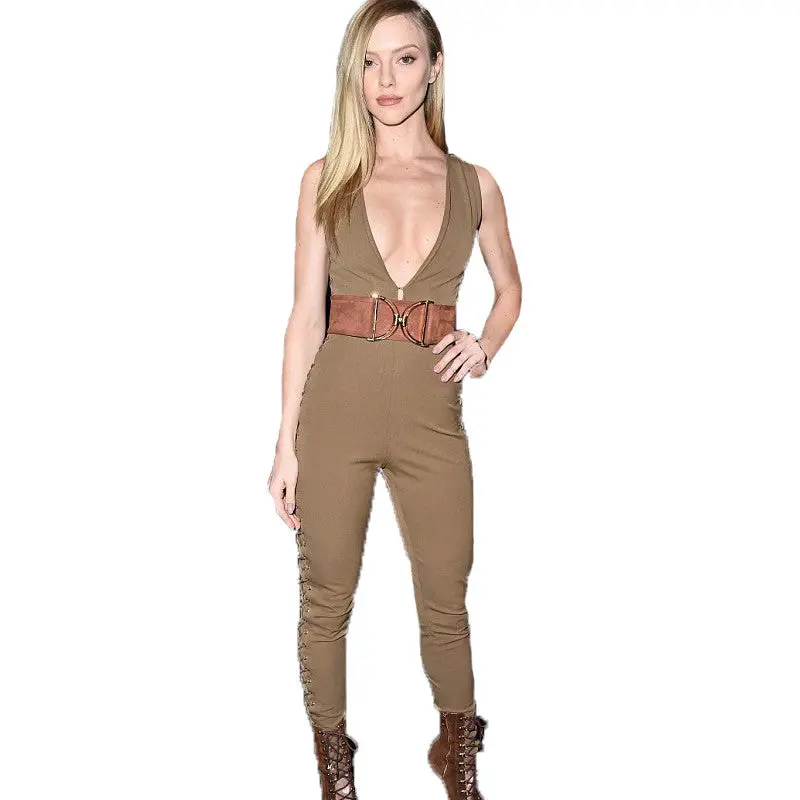 Bandage Women Jumpsuit Sexy Deep V Celebrity Rompers Womens Jumpsuit Plus Size Bodycon Jumpsuit Overalls For Women 1